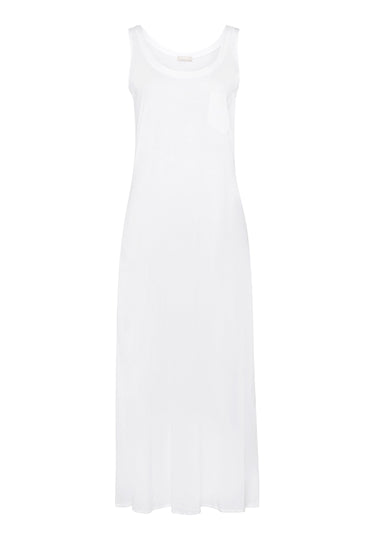 77951 Cotton Deluxe Long Tank Gown - 101 White